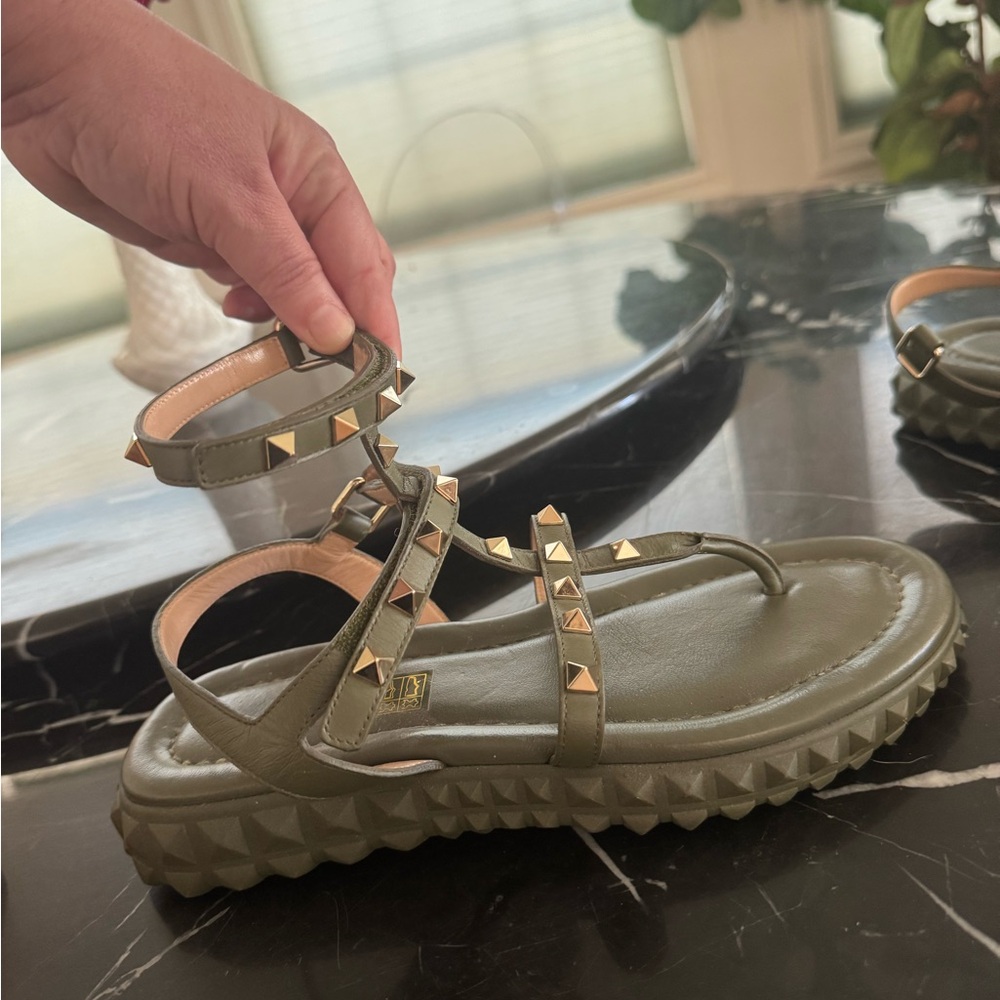 Valentino Garavani Rockstud Gladiator Sandals (trek-style sole)